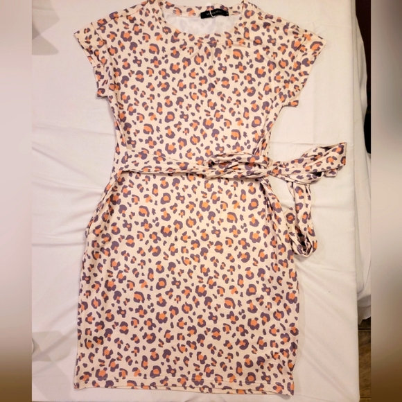 MEROKEETY Leopard Print Dress Size M - Picture 1 of 5